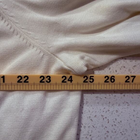 Vintage Maurada Embroidered Cardigan Cream Black Trim Floral Preppy 2X Office - Picture 7 of 7